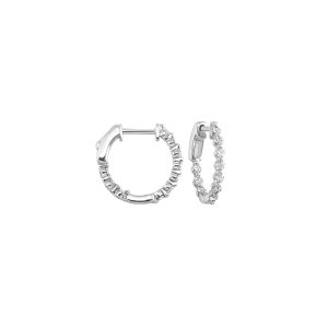 14K WG 1/2 ct. tw. Diamond Inside Out Single Prong Hoop Earring