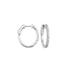 14K WG 1/2 ct. tw. Diamond Inside Out Hoop Earring