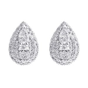 14K WG 1/3 ct. tw. Diamond Two Stone Composite Earring