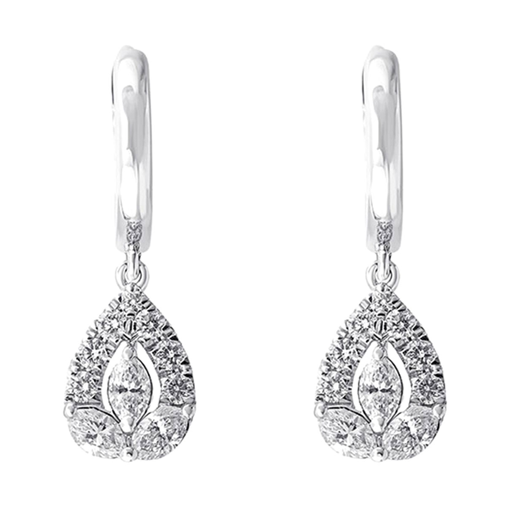 14K WG 5/8 ct. tw. Diamond Drop Dangle Earring