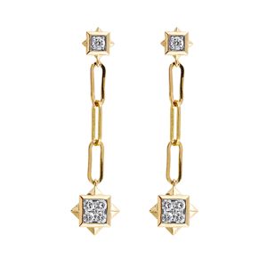 14K YG 1/3 ct. tw. Diamond Paperclip Dangle Earring