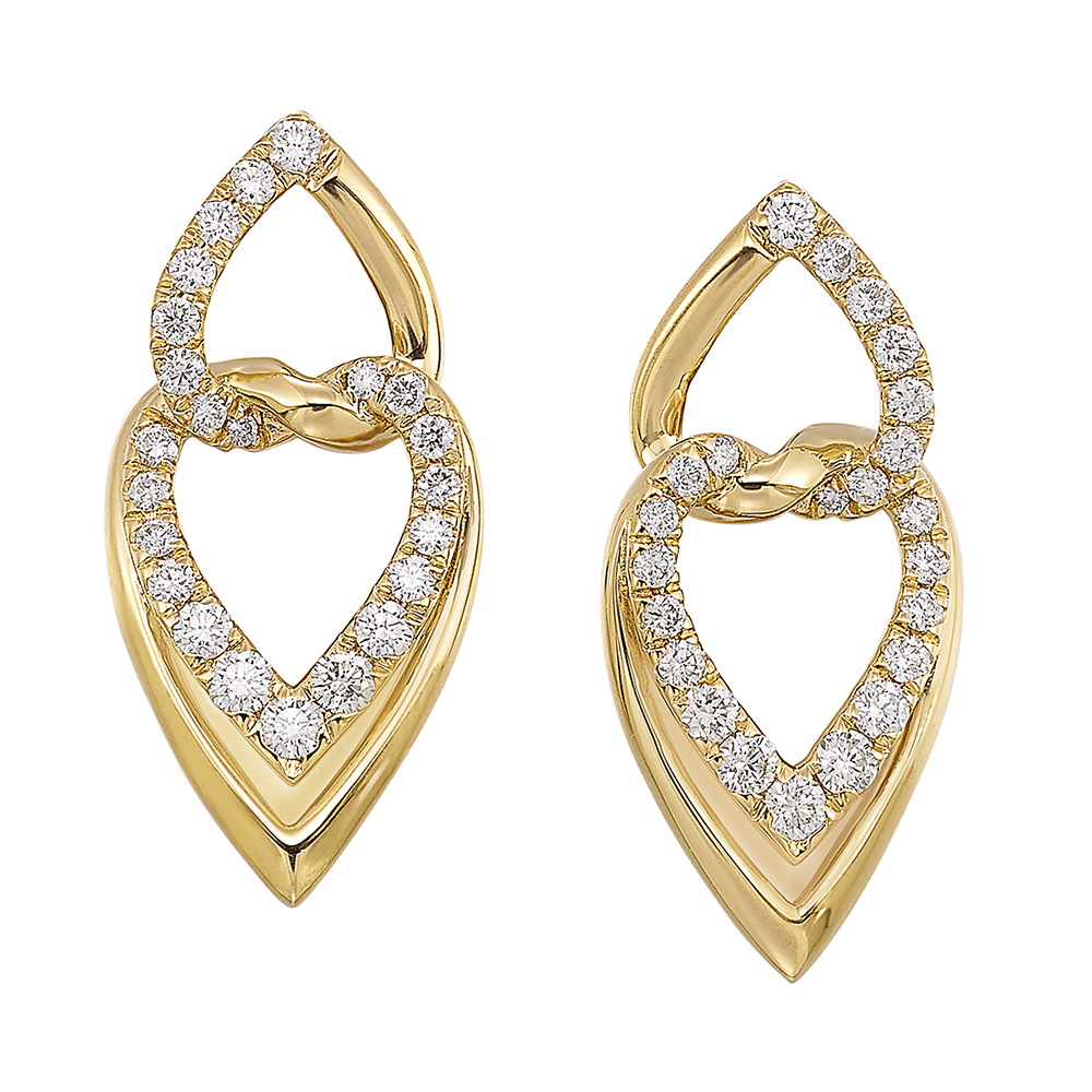 14K YG 1/2 ct. tw. Diamond Interlink Earring