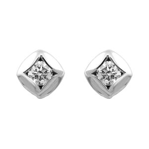14K WG 1/5 ct. tw. Diamond Fashion Stud Earring