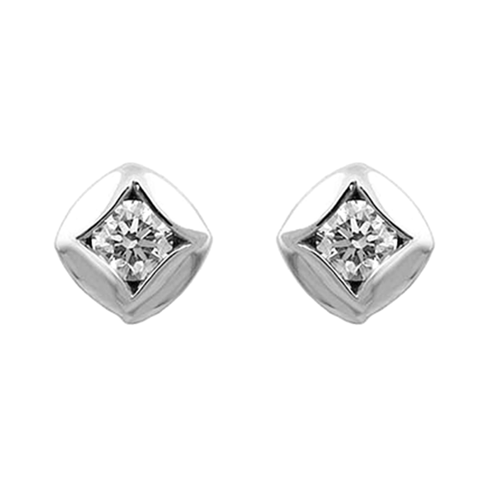 14K WG 1/5 ct. tw. Diamond Fashion Stud Earring