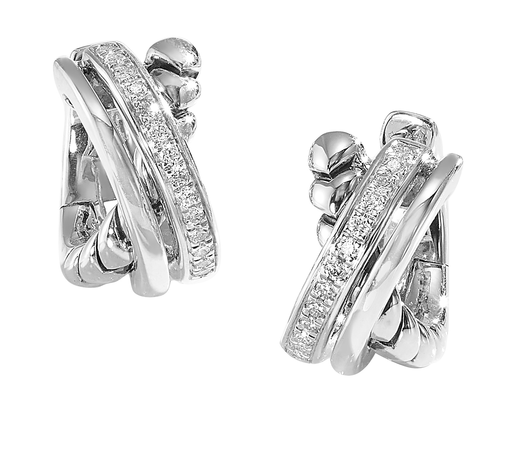 Silver 1/5 ct. Diamond Perfect Love Fashion Crisscross Earring