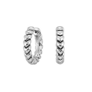 Silver WG Perfect Love Fashion Hoop Earring