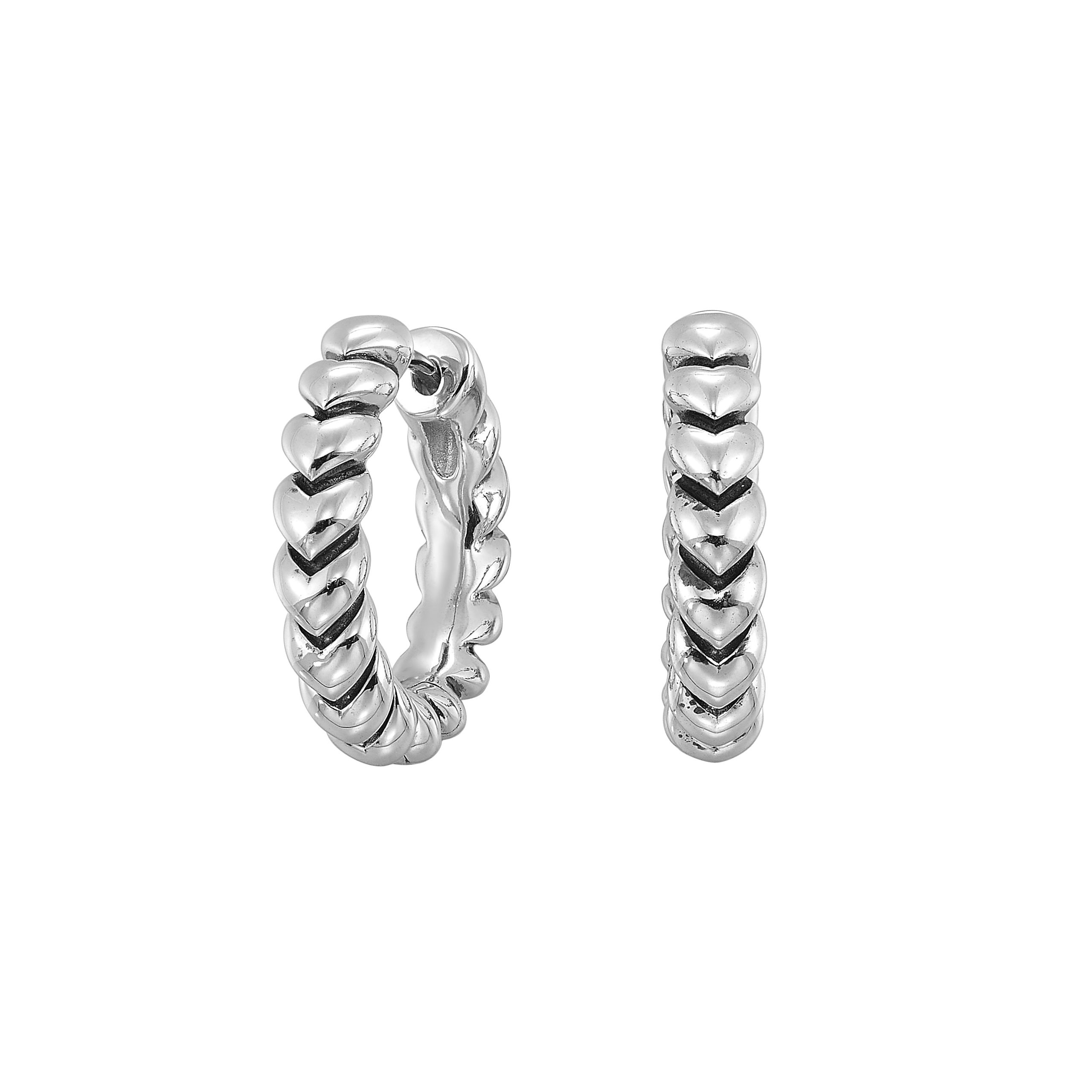 Silver WG Perfect Love Fashion Hoop Earring