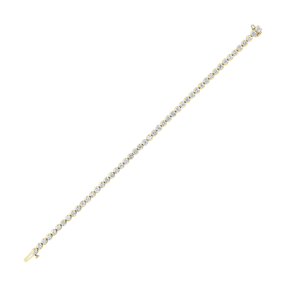 14K YG 5 ct. tw. Diamond Three Prong Tennis Bracelet