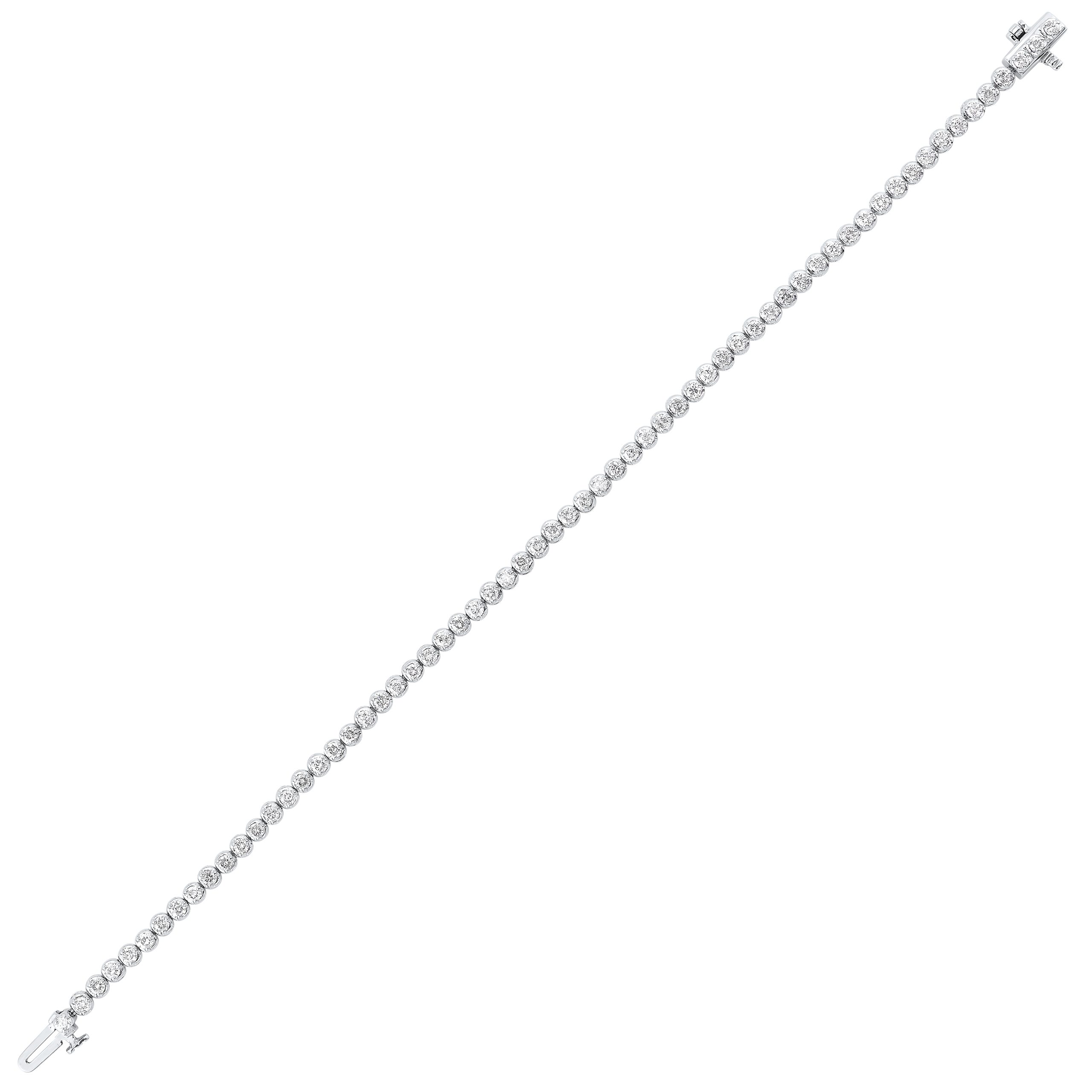 14K WG 2 ct. tw. Diamond Three Prong Tennis Bracelet