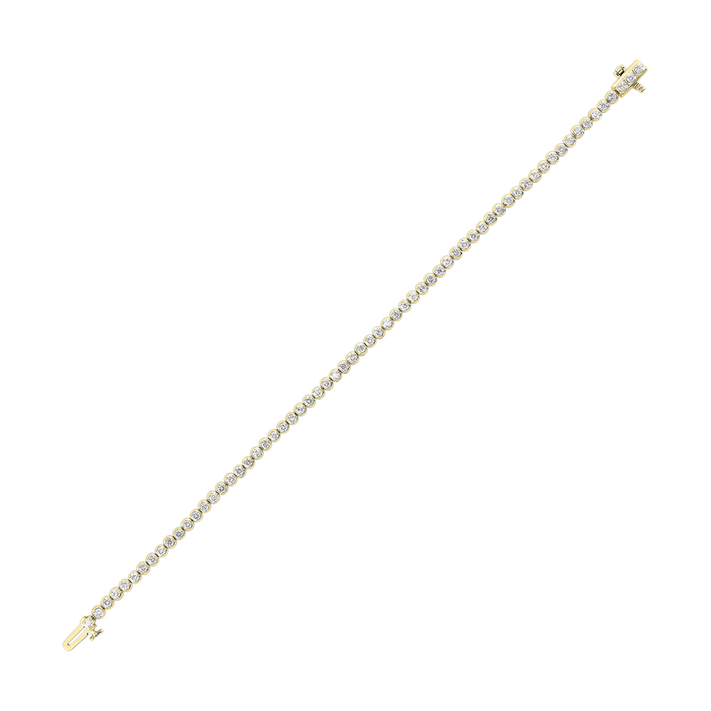 14K YG 2 ct. tw. Diamond Three Prong Tennis Bracelet
