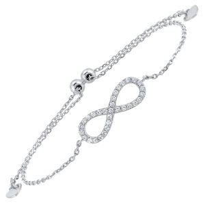 Silver Infinity Bolo Bracelet