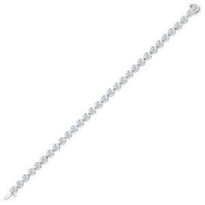 14K WG 10 ct. tw. Diamond Three Prong Tennis Bracelet