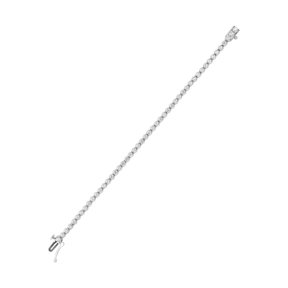 14K WG 4 ct. tw. Diamond Three Prong Tennis Bracelet