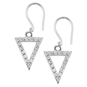 Silver 1/3 ct. tw. Diamond Triangle Earring