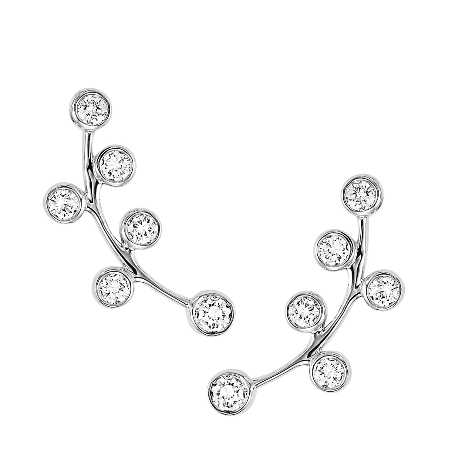 Silver 1/4 ct. tw. Diamond Bezel Climber Earring