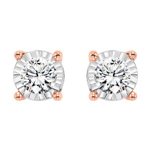 14K RG 1/3 ct. tw. Diamond Four Prong Stud Earring