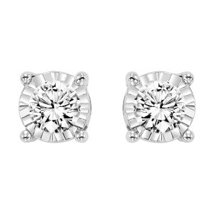 14K WG 1/2 ct. tw. Diamond Four Prong Stud Earring