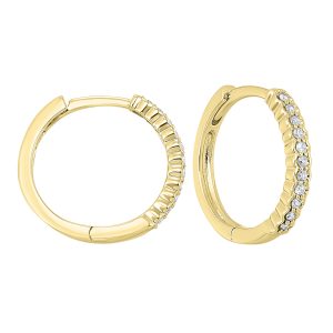 10K YG 1/7 ct. tw. Diamond Hoop Earring