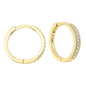 10K YG 1/7 ct. tw. Diamond Hoop Earring