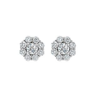 14K WG 1 1/3 ct. tw. Diamond Halo Stud Earring