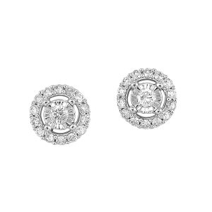 14K WG 1/3 ct. tw. Diamond Halo Stud Earring