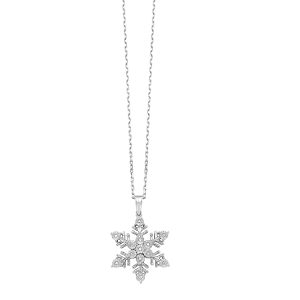 Silver 1/25 ct. tw. Diamond Snowflakes Pendant