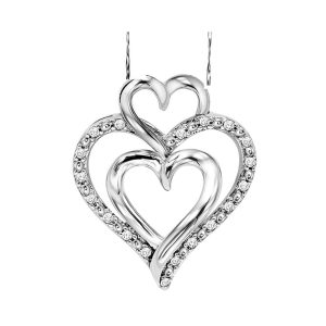 Silver 1/8 ct. tw. Diamond Heart Pendant