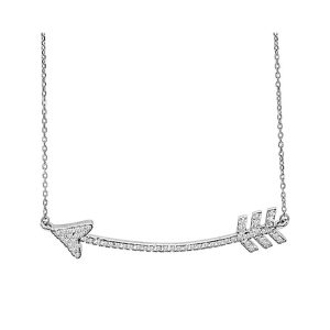 Silver 1/4 ct. tw. Diamond Arrow Pendant Necklace