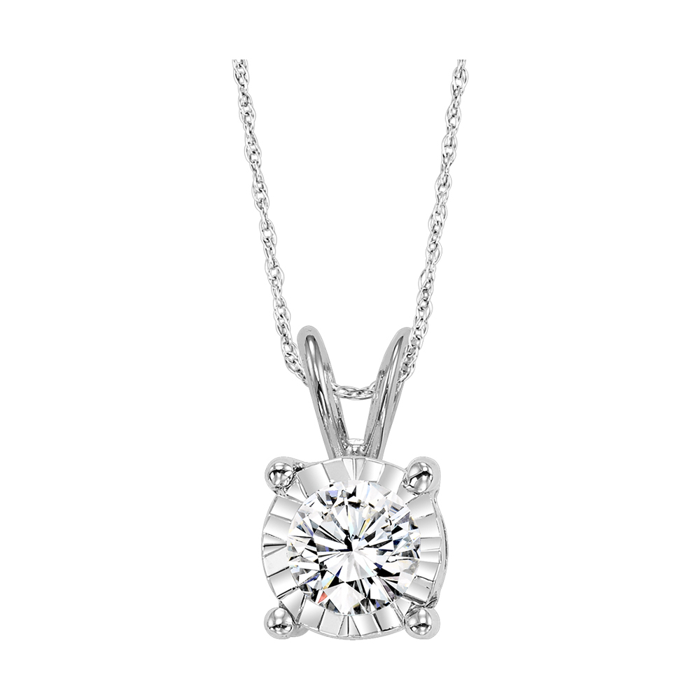 14K WG 1/2 ct. tw. Diamond Four Prong Double-Bail Solitaire Pendant