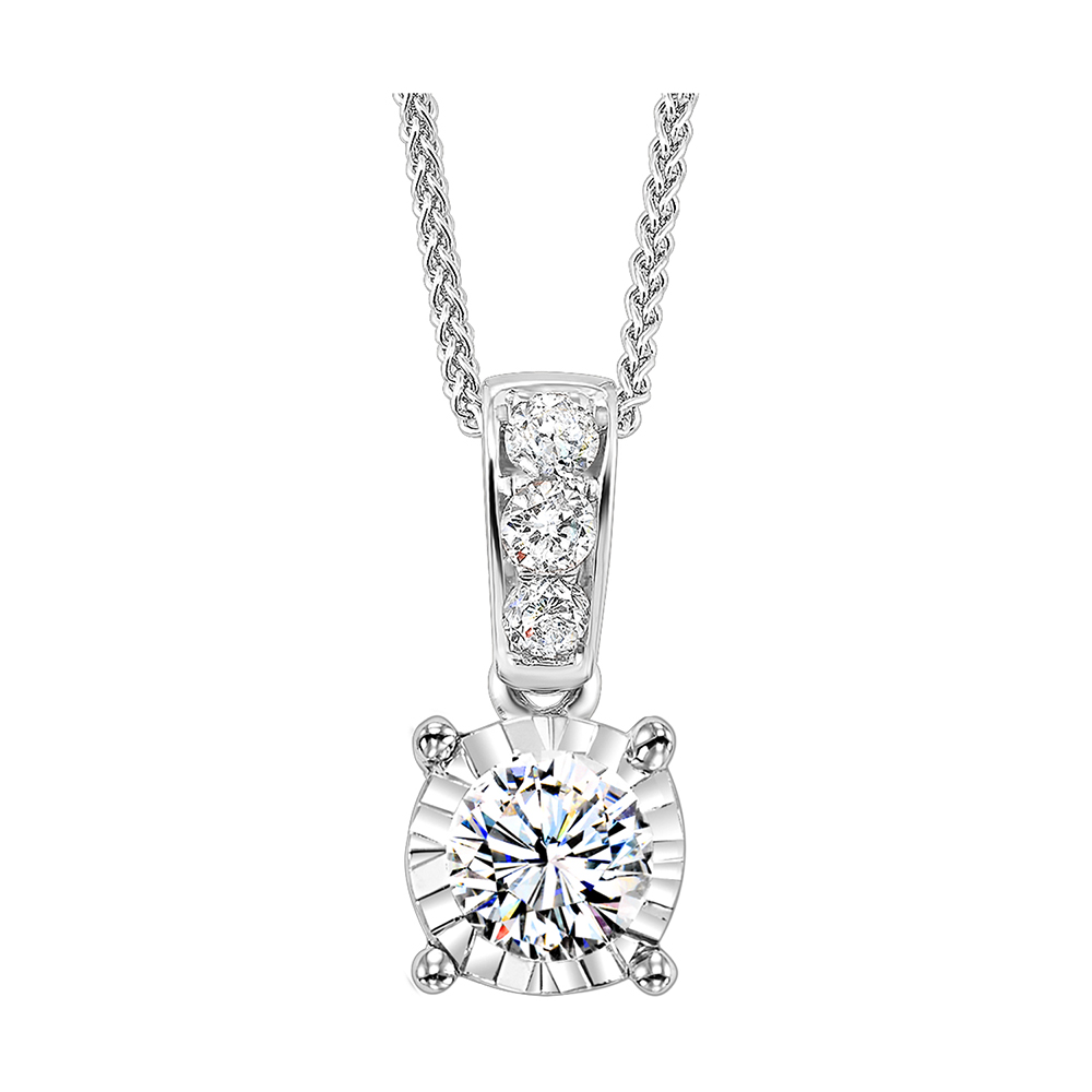 14K WG 1/2 ct. tw. Diamond Four Prong Solitaire Pendant