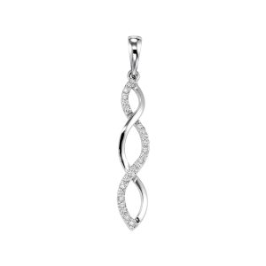 10K WG 1/7 ct. tw. Diamond Twisted Pendant