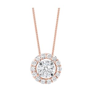 14K RG 1/3 ct. tw. Diamond Halo Pendant