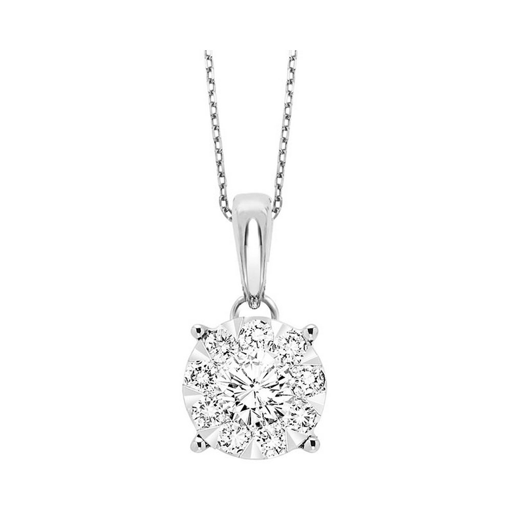 14K WG 1/2 ct. tw. Diamond Composite Pendant