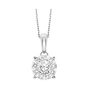 14K WG 3/4 ct. tw. Diamond Composite Pendant