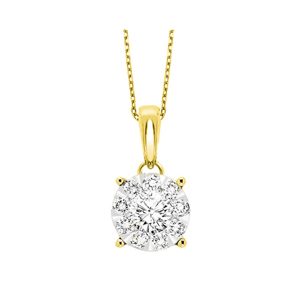 14K YG 3/4 ct. tw. Diamond Composite Pendant