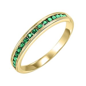 10K YG 1/3 ct. tw. Emerald Stackable Ring
