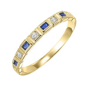 10K YG 1/15 ct. tw. Diamond & 1/8 ct. tw. Sapphire Alternating Stackable Ring