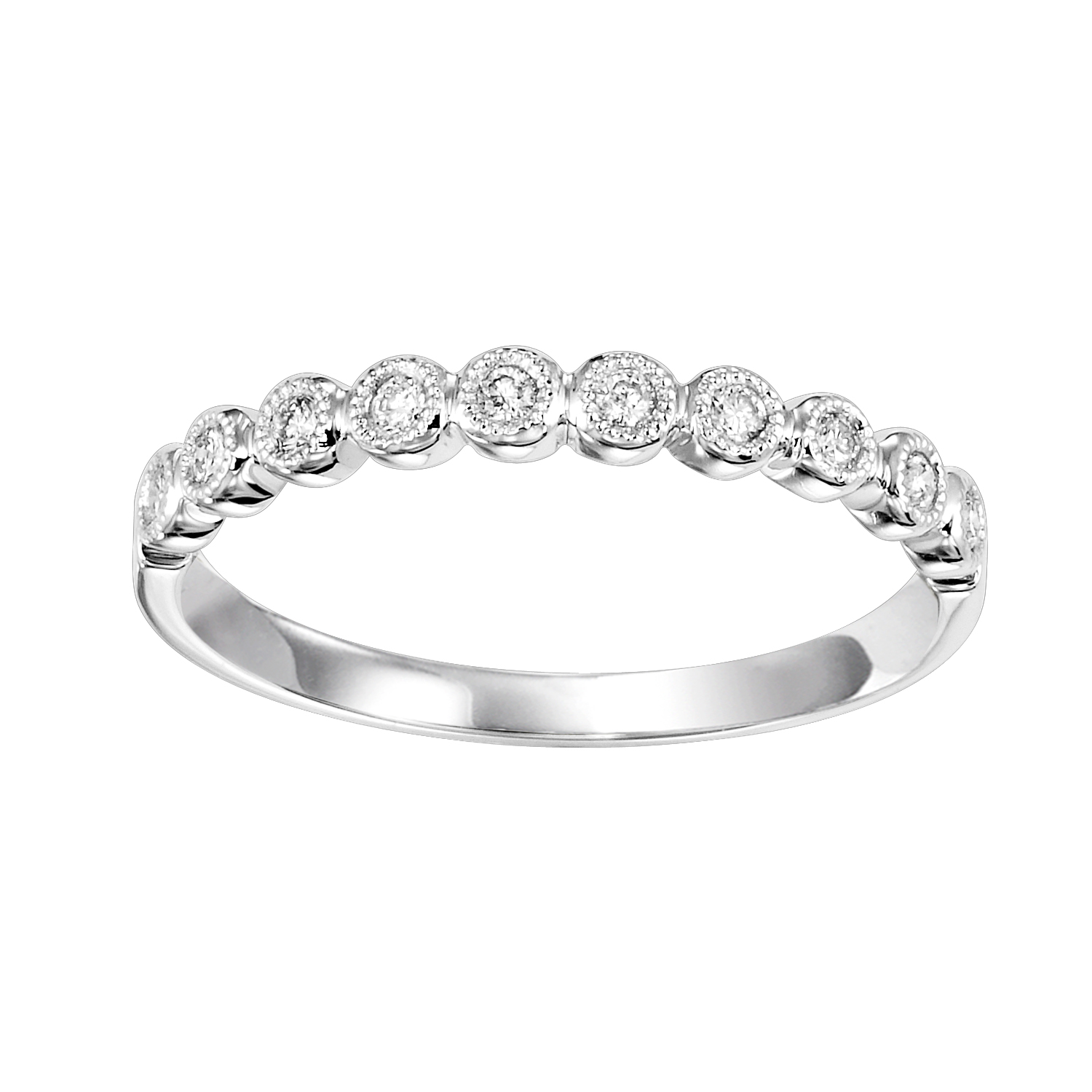 10K WG 1/10 ct. tw. Diamond Stackable Ring