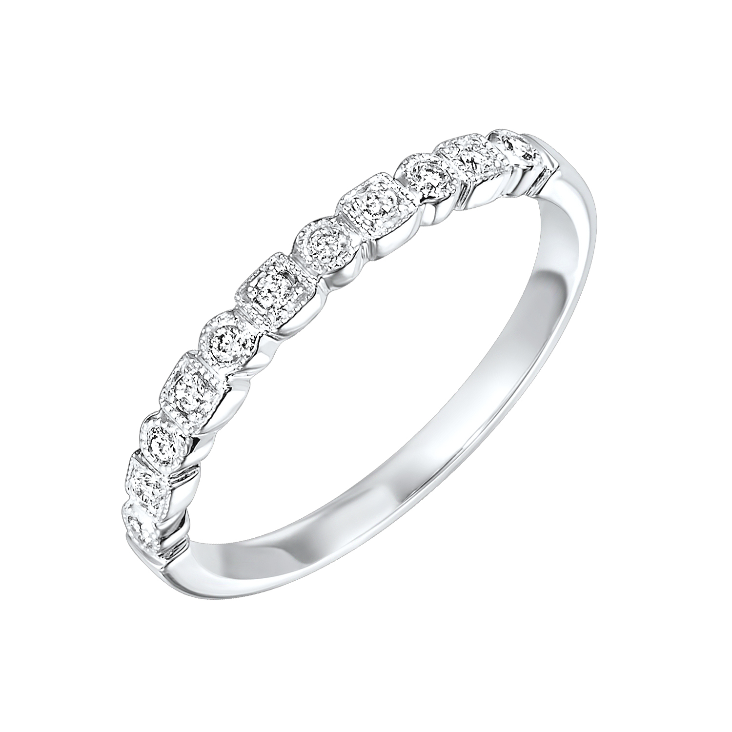 10K WG 1/8 ct. tw. Diamond Stackable Ring