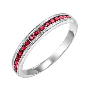14K WG 1/3 ct. tw. Ruby Stackable Ring