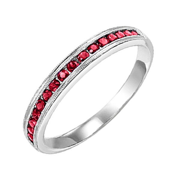 14K WG 1/3 ct. tw. Ruby Stackable Ring