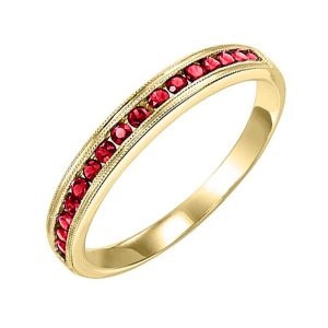14K YG 1/3 ct. tw. Ruby Stackable Ring