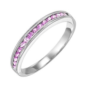 14K WG 1/3 ct. tw. Pink Sapphire Stackable Ring