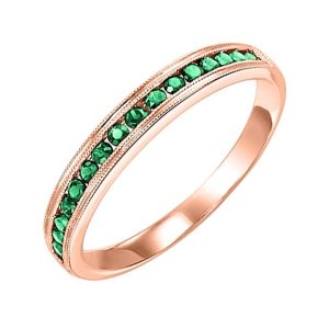 14K RG 1/3 ct. tw. Emerald Stackable Ring