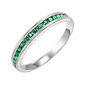 14K WG 1/3 ct. tw. Emerald Stackable Ring