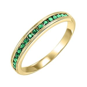 14K YG 1/3 ct. tw. Emerald Stackable Ring