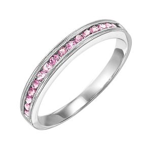 10K WG 1/3 ct. tw. Pink Tourmaline Stackable Ring