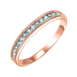 10K RG 1/3 ct. tw. Blue Topaz Stackable Ring