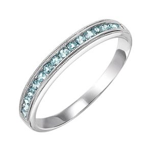 10K WG 1/3 ct. tw. Blue Topaz Stackable Ring