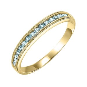 10K YG 1/3 ct. tw. Blue Topaz Stackable Ring